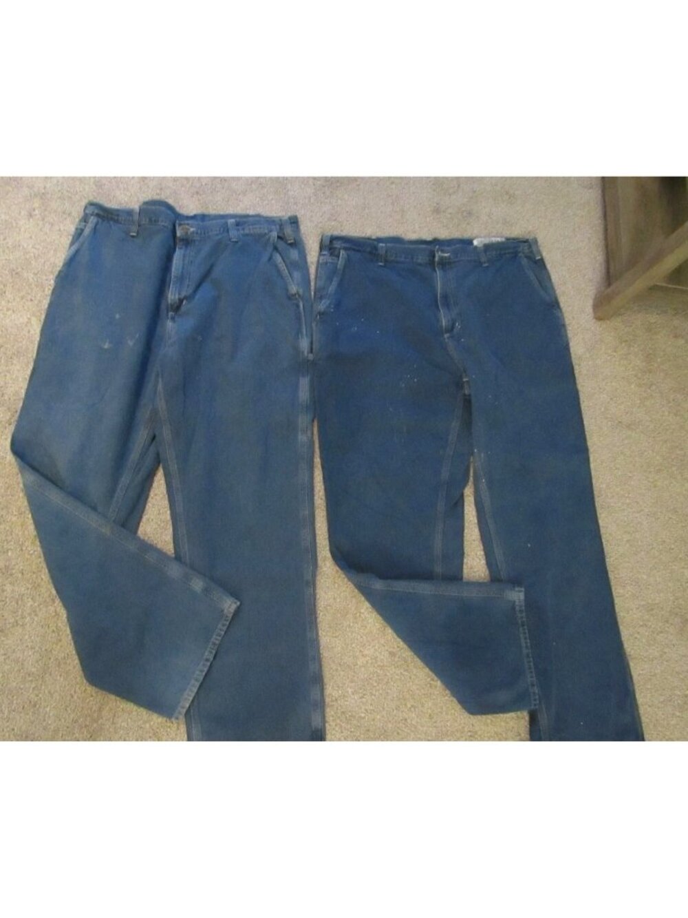 Lot Of 2 Carhartt Jeans Carpenter Dungaree Fit  40x32  Work Wear Has Paint Spots